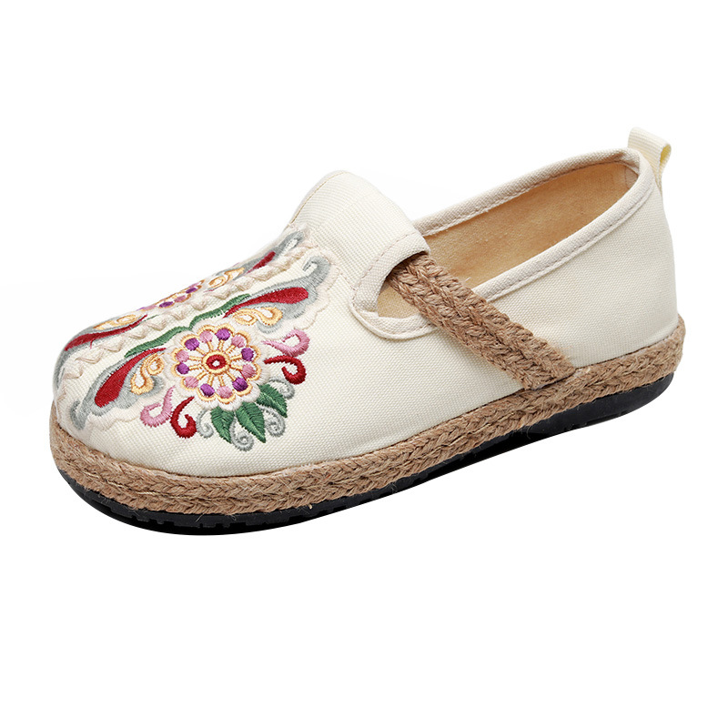 Flat Bottom Low-Top Breathable Embroidered Ethnic Casual Shoes