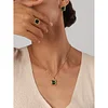 Classic Green Zircon 18K Golden Ring Earrings Necklace