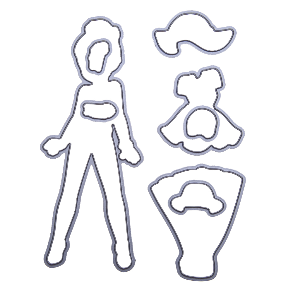 

Silicone Clear Rubber Stamp Metal Cutting Die Stencil Frame Girl Dressing-171401, 501 Original