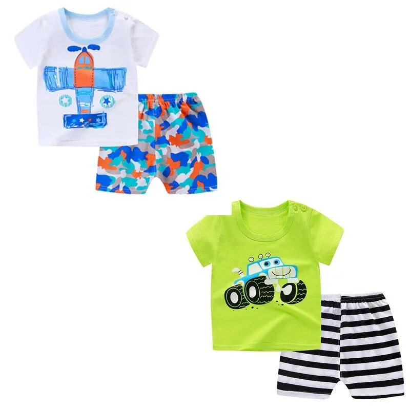 Boys Clothes Cute Summer Suit for Baby Boy T-Shirt + Shorts Cotton Infant Boy Suits Light Thin Children Kids Clothes Short