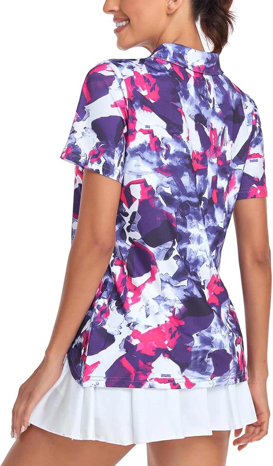 Women's Golf Polo Shirts Short Sleeve Quarter Zip Pullover Moisture Wicking Workout Tops