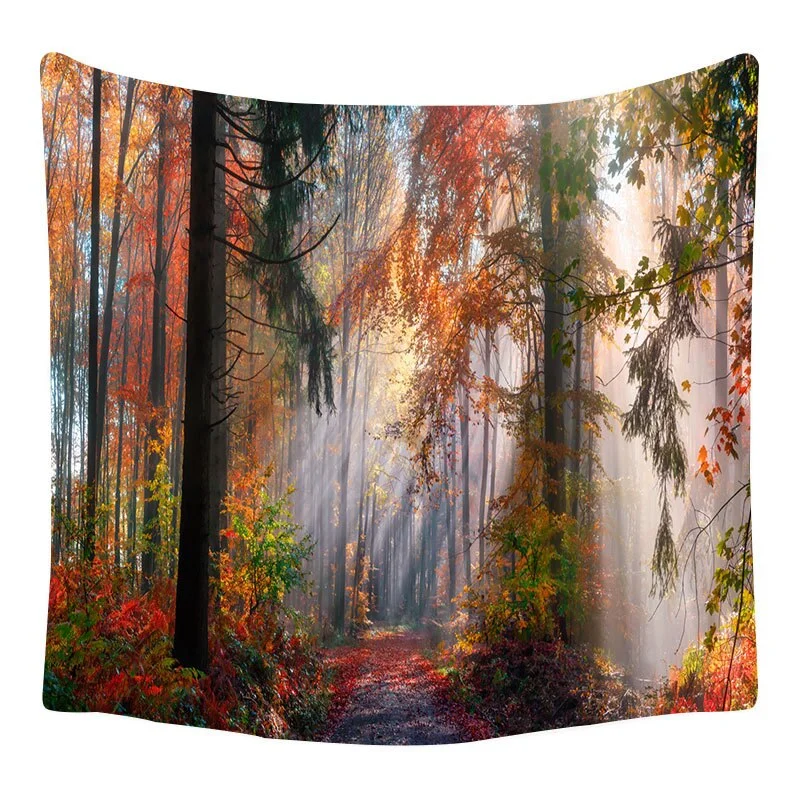 Waterfall Theme Forest Landscape Bath Curtains Cloud Waterproof Fabric Shower Curtain Nature Scenery Bathroom Screen