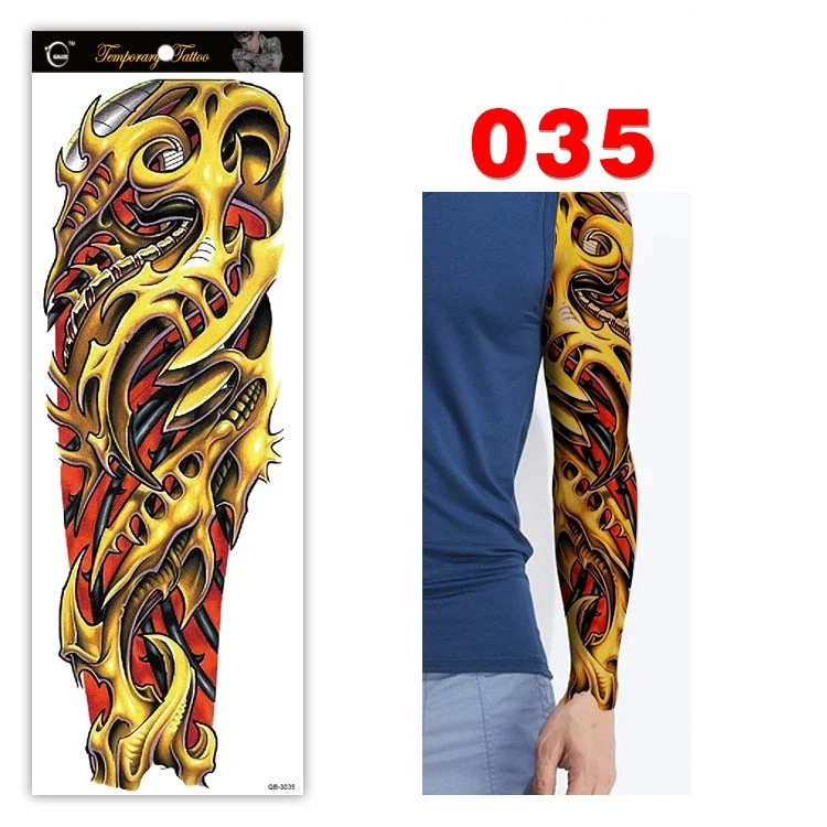 Full Arm Series Temporary Tattoo Full Arm Tattoo Sticker Lasting Waterproof Sweat Flower Arm Full Arm Tattoo Big Picture Sticker