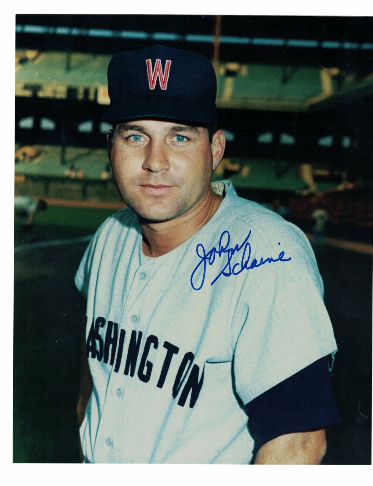 Johnny Shaive Washington Senators Signed 8x10 Baseball Photo Poster painting RH