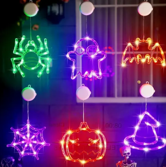 Sanmadrola Halloween Decorations Halloween Window Lights with Suction Cup and Timer for Decor