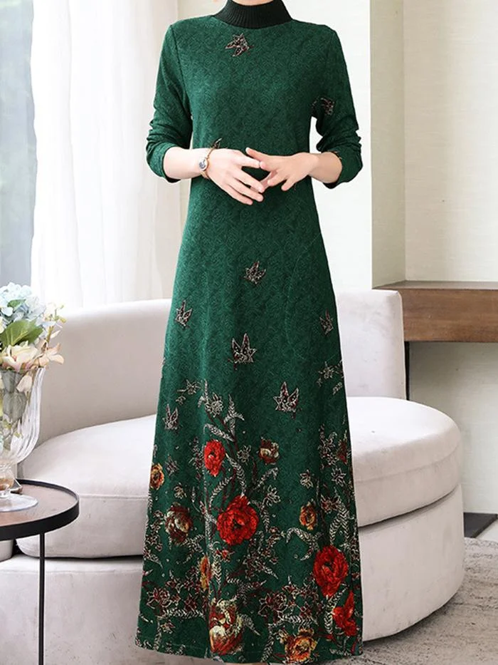 Elegant Plus Size Plus Velvet Padded Dress