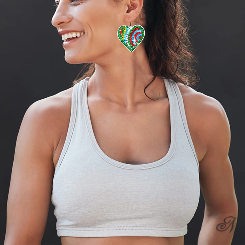 8Pairs Double Sided Diamond Painting DIY Earring Making Kit for Women Girls