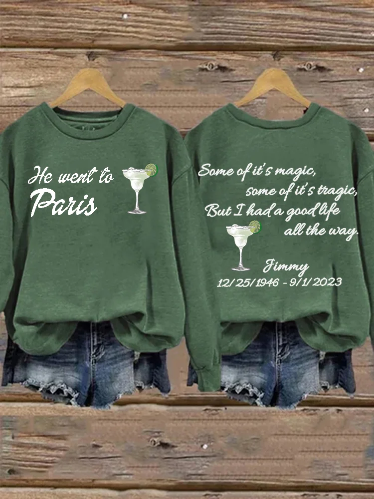Comstylish RIP Jimmy He Went to Paris Inspired Washed Sweatshirt