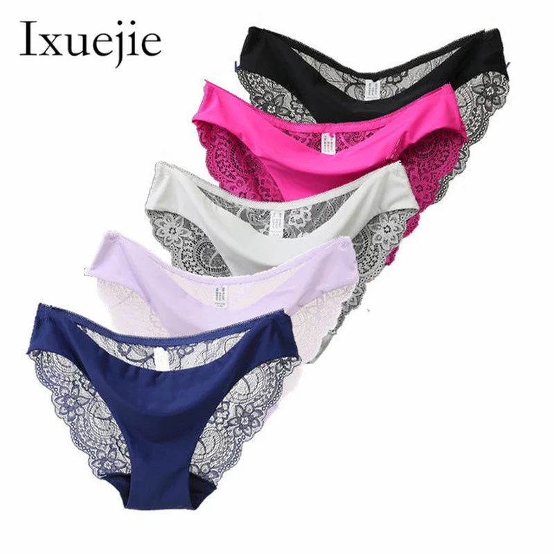 Billionm S-XXL 5 Size Women Sexy Underwear Transparent Hollow Women's Lace Panties Seamless Panty Briefs Intimates