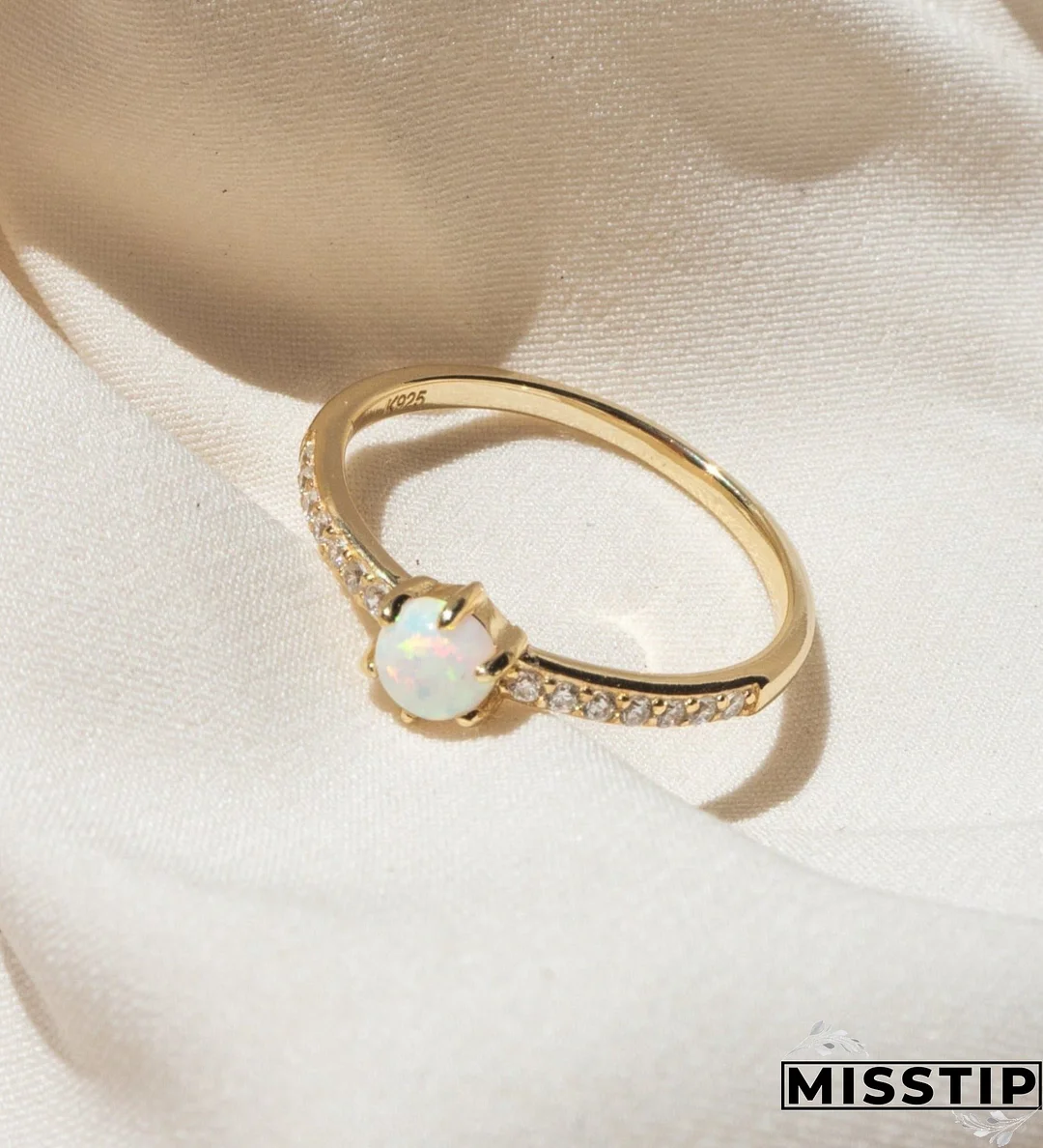 White Opal Ring