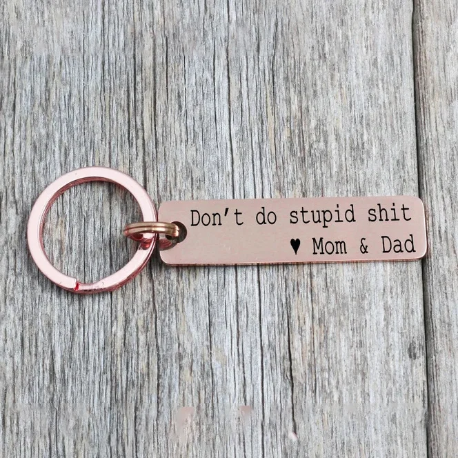Don't Do Stupid Funny Keychain Drivers Gift for Teenagers