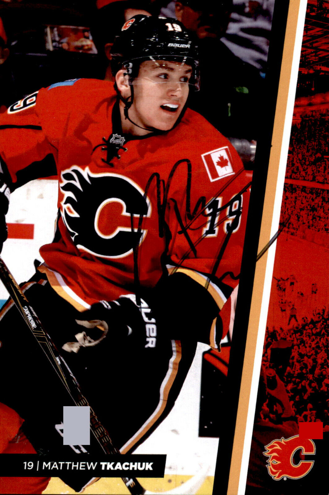 Matthew Matt Tkachuk SIGNED autographed TEAM ISSUED 4x6 Photo Poster painting CALGARY FLAMES