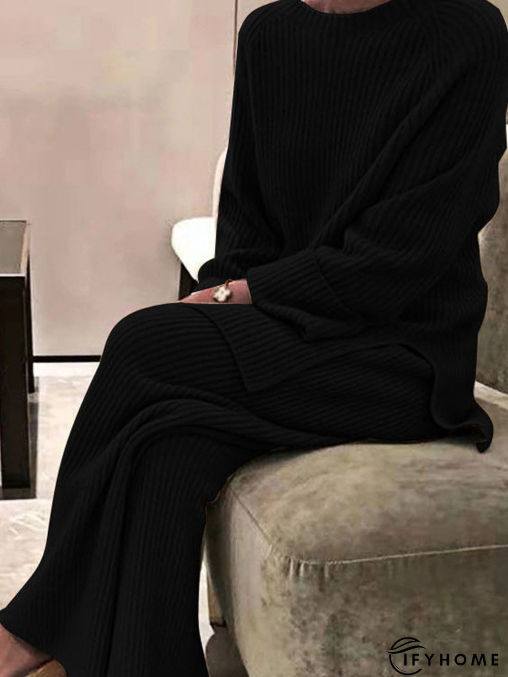 Cotton-Blend Crew Neck Suits | IFYHOME