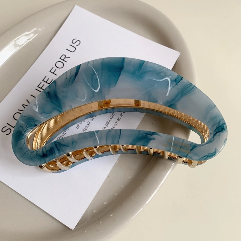 Elegant Minimalist Women’s Color Block Moon Acetic Acid Sheets Hair Claws