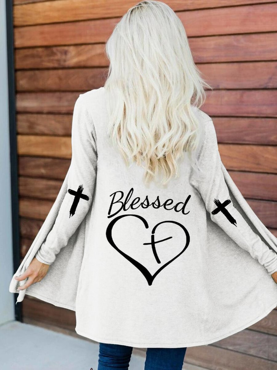 Women's Blessed Print Cardigan