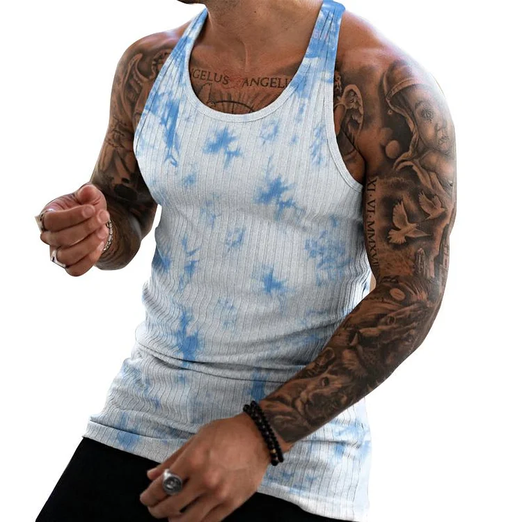 Men's Casual Knit Vertical Stripe Sports Tank Top