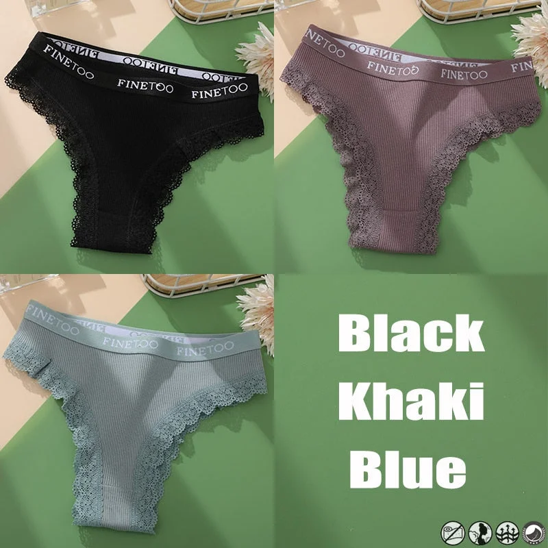Cotton Panties Brazilian Style Women's Underwear Sexy Lingerie Female Underpants Thong Panties Briefs Girls Intimates 3PCS/Set
