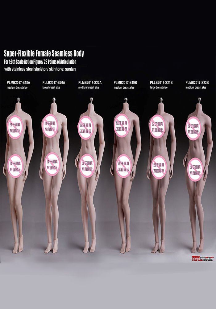 TBLeague Phicen 1/6 Steel Skeleton Seamless Suntan Mid Bust Female Body S23B 