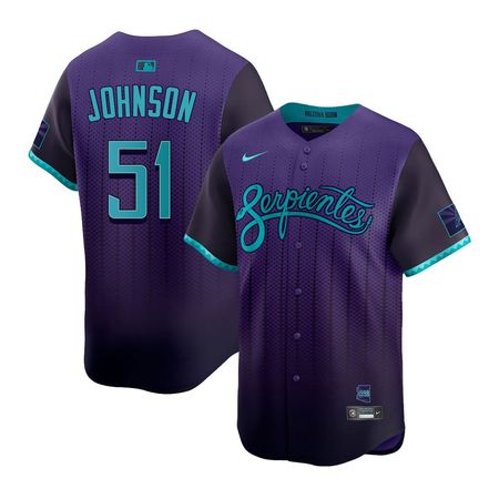 Men's Arizona Diamondbacks #51 Randy Johnson  Purple 2025 City Connect Limited Player Jersey