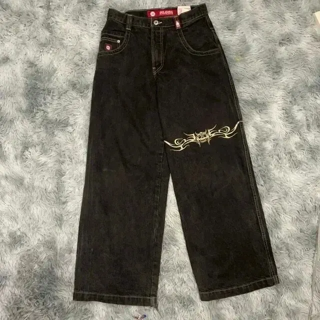 Uveng Year's Popular Style JNCO Graphics Jeans Y2K Hip-Hop Loose Jeans For Men And Women Harajuku