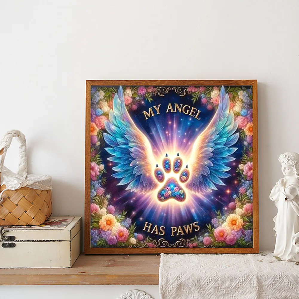 Diamond Painting - Full Round Drill - Paws Angel(Canvas|30*30cm)