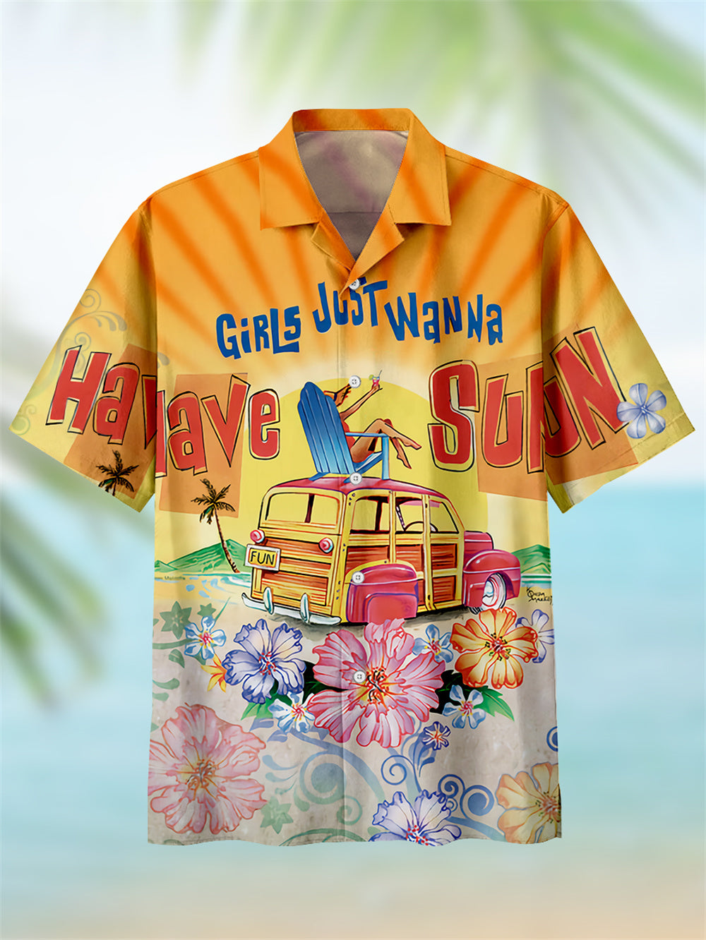 Men's Hawaiian Tiki Head Party Cuban Collar Shirt PLUSCLOTHESMAN