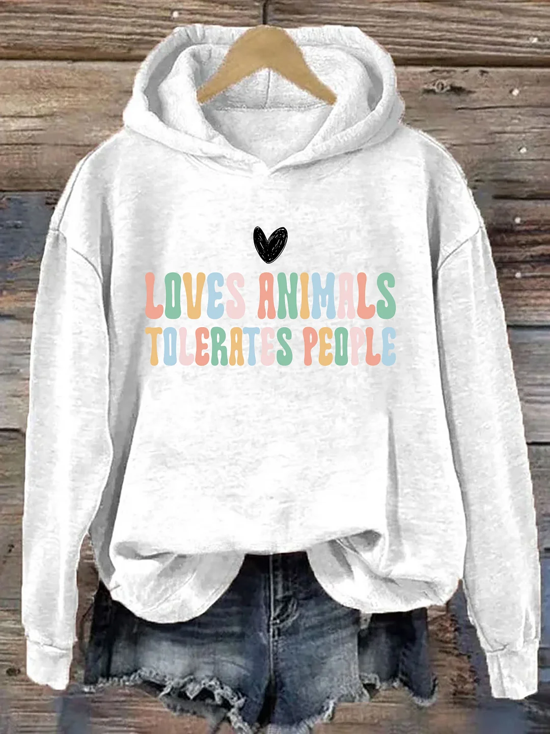 Love Animals Tolerates People Hoodie