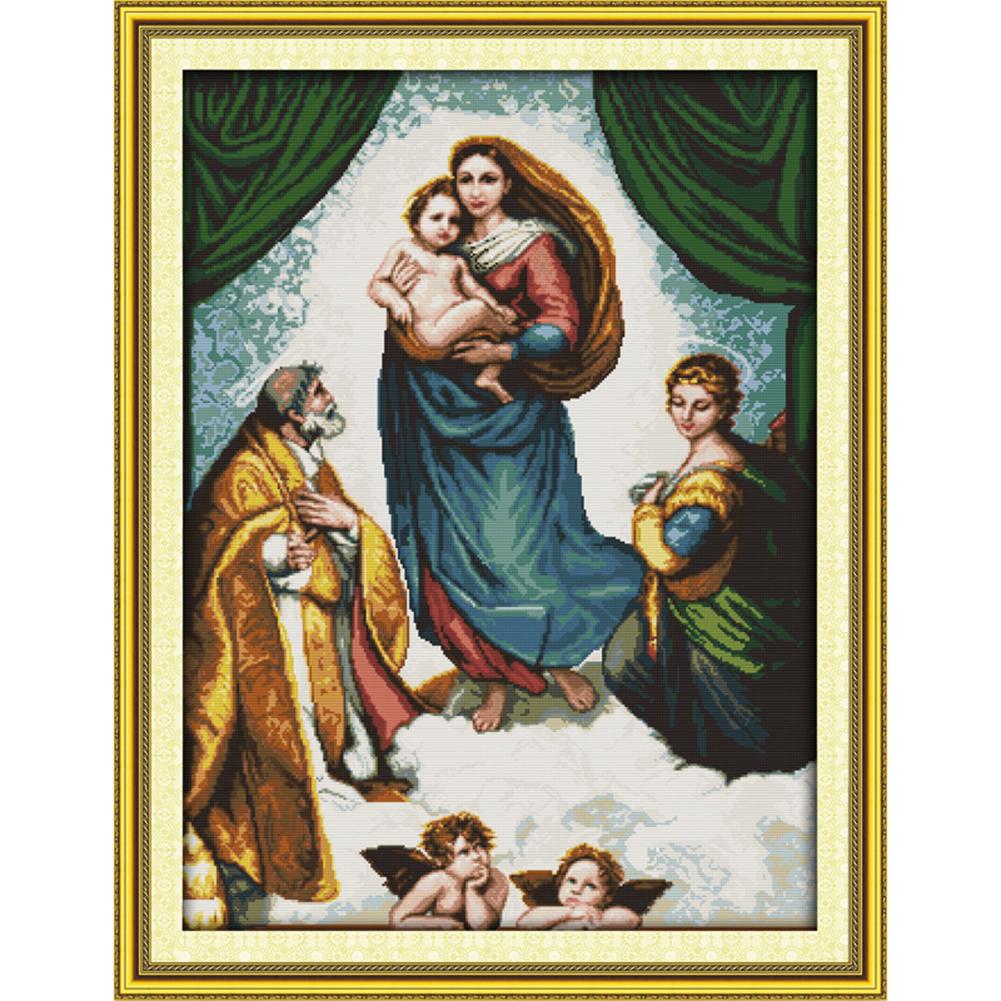 

Our Lady - 14CT Stamped Cross Stitch - 77*59cm (Big Size), 501 Original