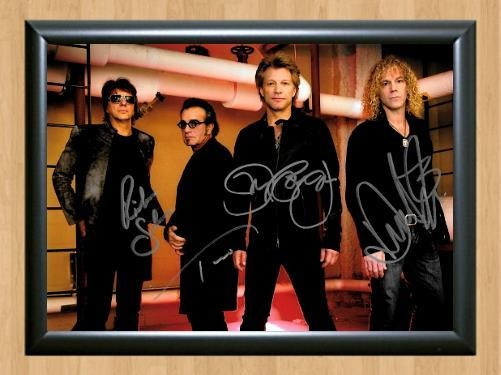 Bon Jovi Group Signed Autographed Photo Poster painting Poster Print Memorabilia A3 Size 11.7x16.5