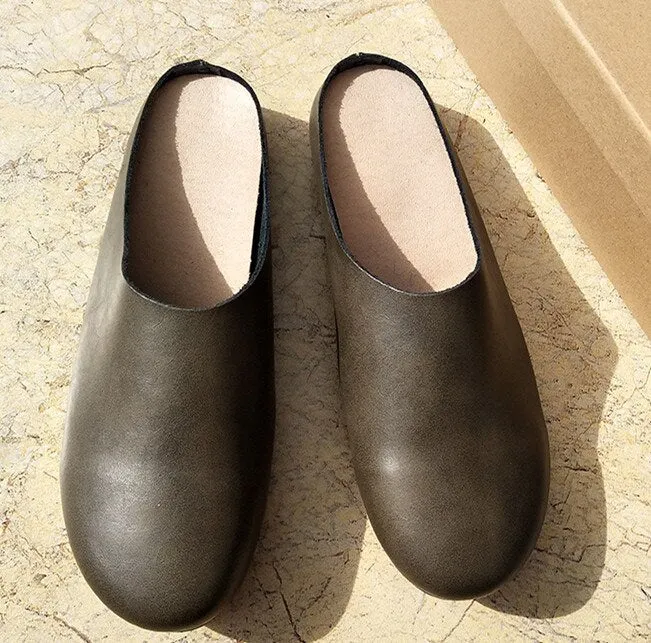 AIYUQI  Women Slippers 2021 Spring New Genuine Leather Women Shoes big Size 41 42 43 Flat Casual Summer Half Slippers Women