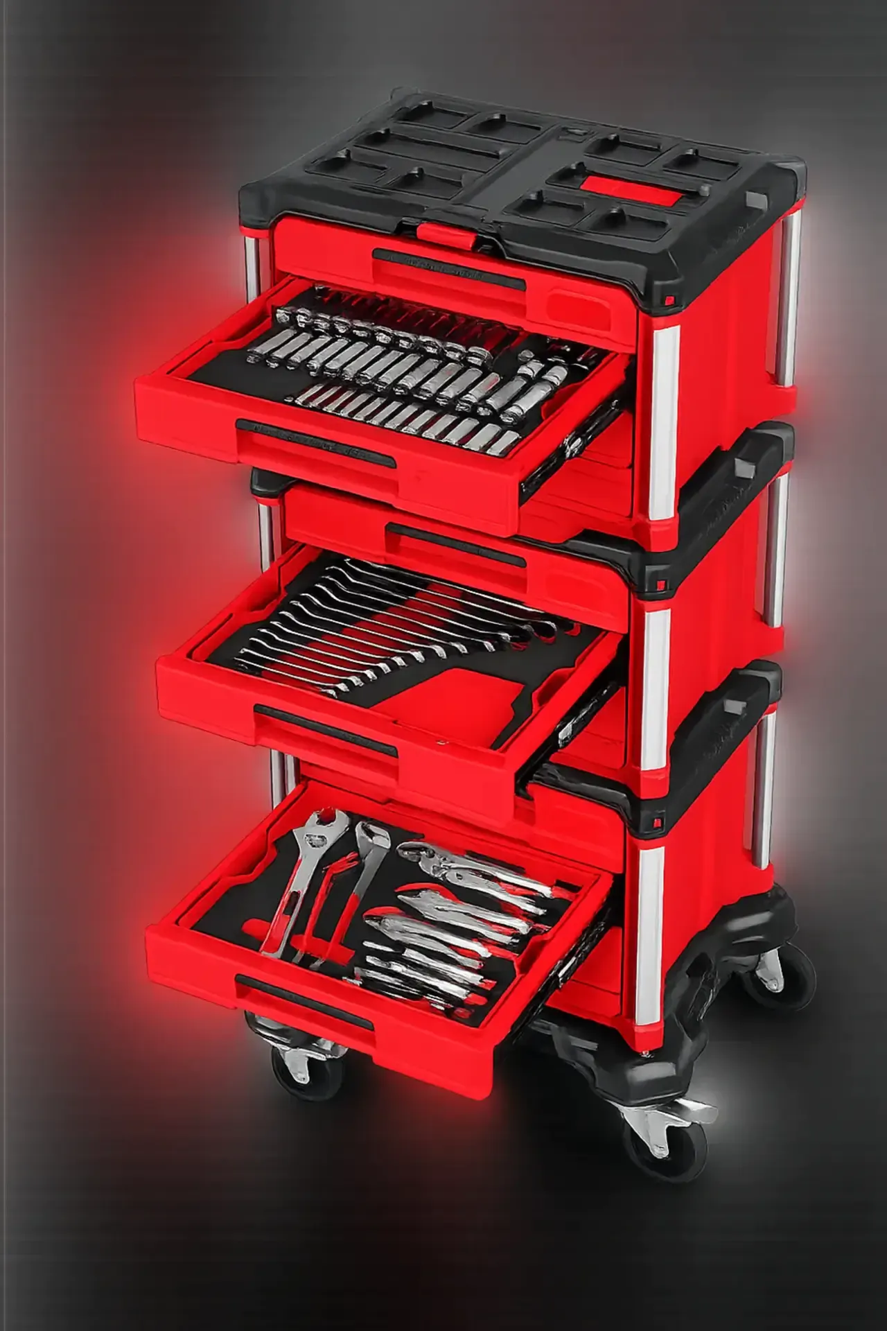 366-piece mechanics tool set with rolling 12-drawer storage