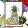 Pineapple Gnome -  11CT Partial Beaded Cross Stitch Kit(25x35cm)