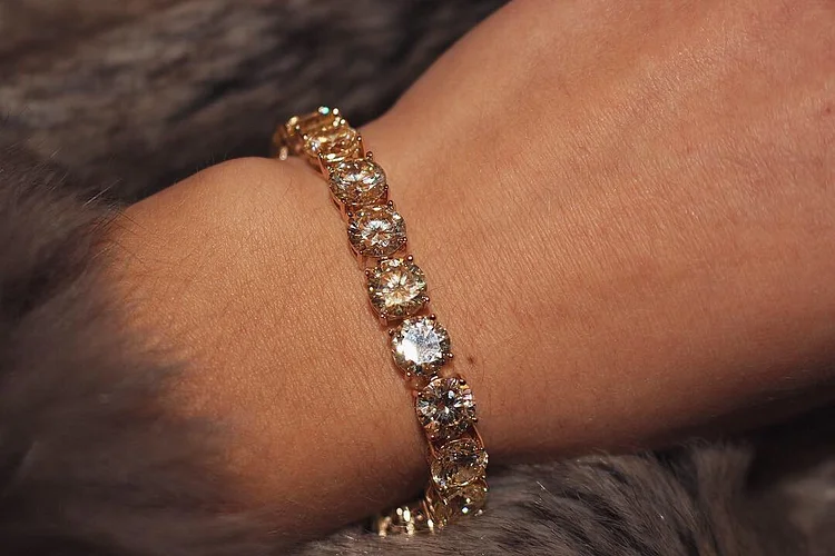 6MM Golden AAA CZ Iced Out Bracelet for Women-VESSFUL