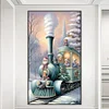 Diamond Painting-DIY Full Round Drill Snow Train(40x70cm)