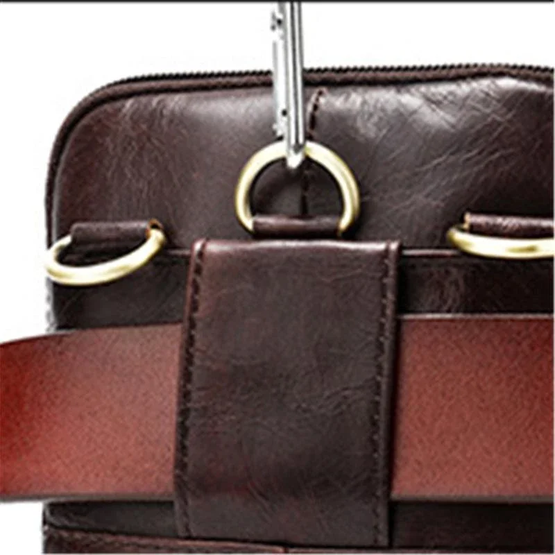 Leather Casual Solid Color Retro Crossbody Bag Shoulder Bag For Men
