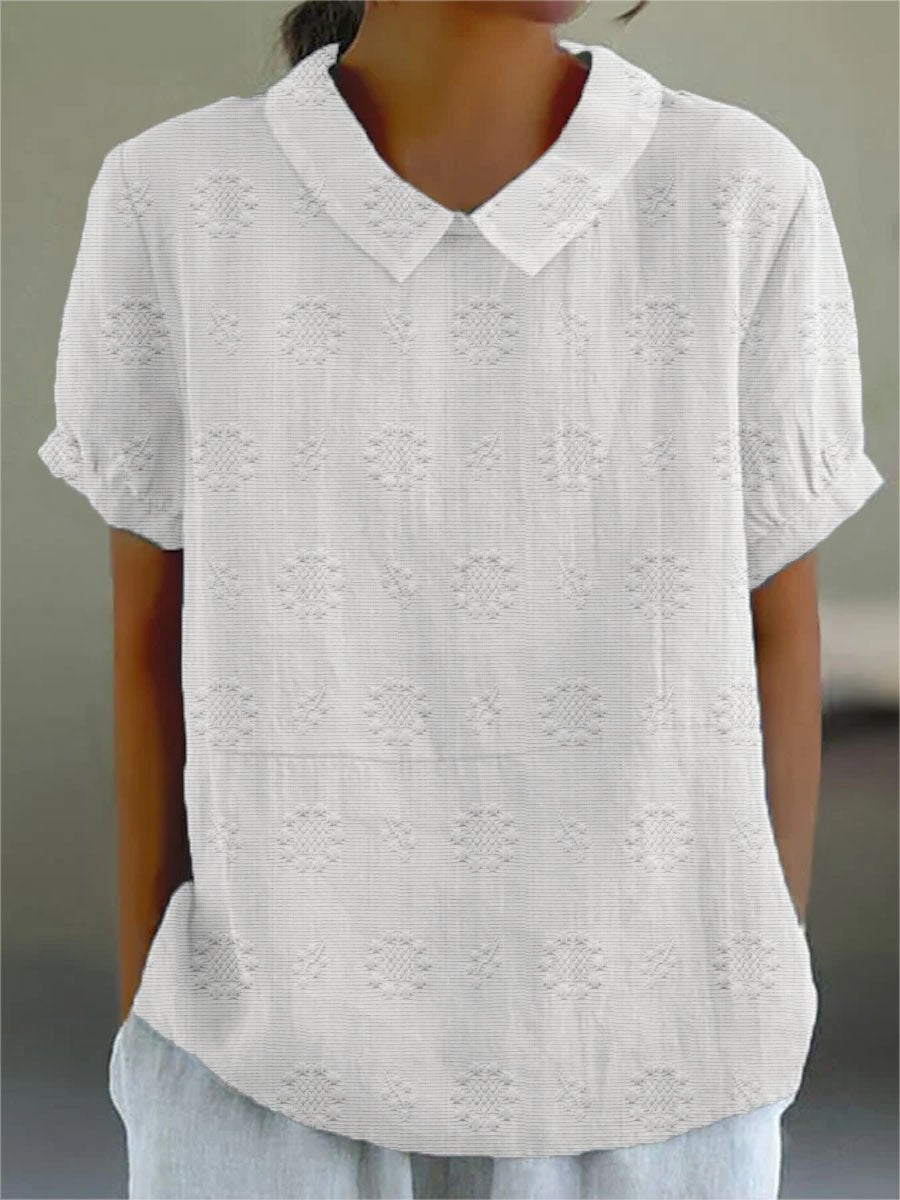Women's Casual Cotton And Linen Shirt