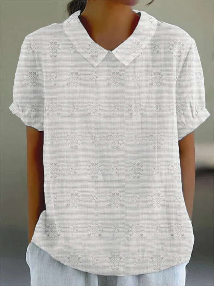 Women's Casual Cotton And Linen Shirt