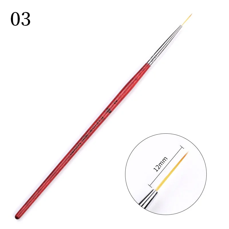 1 Pc Gradient Bloom Nail Painting Brush Pen UV Gel Nail Art Brush With Wood Handle Nylon Hair Draw Manicure Nail Art Tool-Nail Inspo