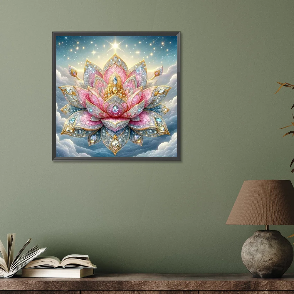 Partial AB Diamond Painting - Full Round Drill - Lotus(Canvas|50*50cm)