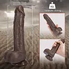 💎Nagy, fekete, realisztikus 3 az 1-ben t&aacute;vir&aacute;ny&iacute;t&oacute;s dild&oacute;, 18 cm. ✅ 10 vibr&aacute;ci&oacute;s szint, 5 ny&uacute;jt&aacute;si &eacute;s fejforgat&aacute;si szint. Vonz&oacute;bb, mint egy igazi p&eacute;nisz.
