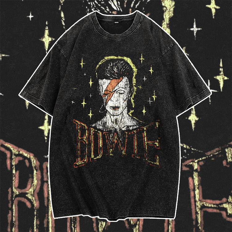 Davidhawaii100% Cotton Casual Street Rock Headshot Double Face T-Shirt - 100% Cotton