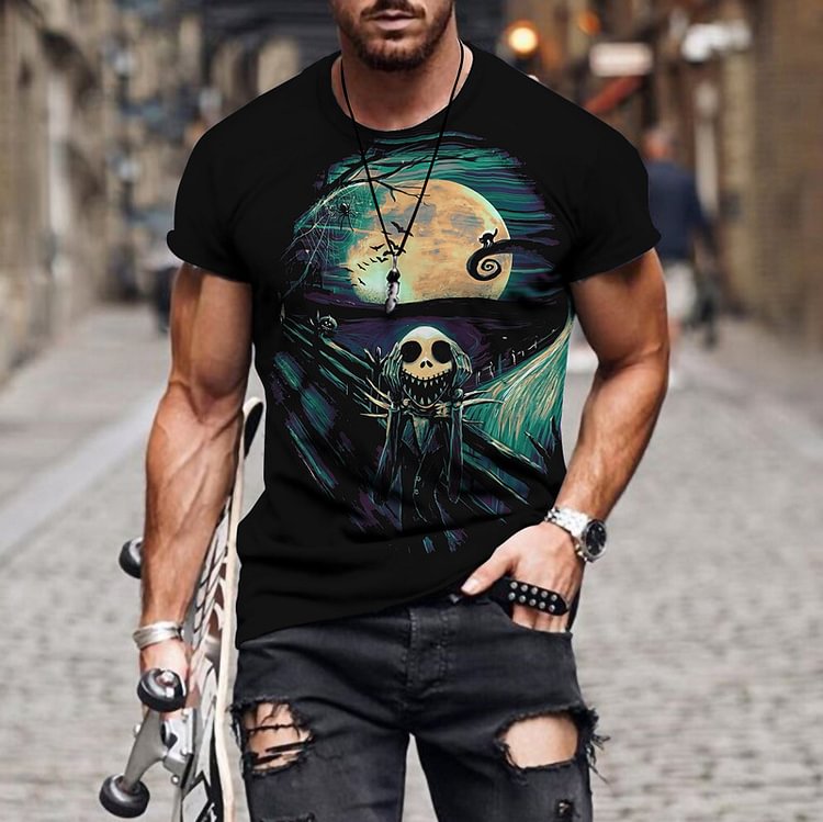 Sull Black Soul 3D Printing Street Summer Men's T-shirts