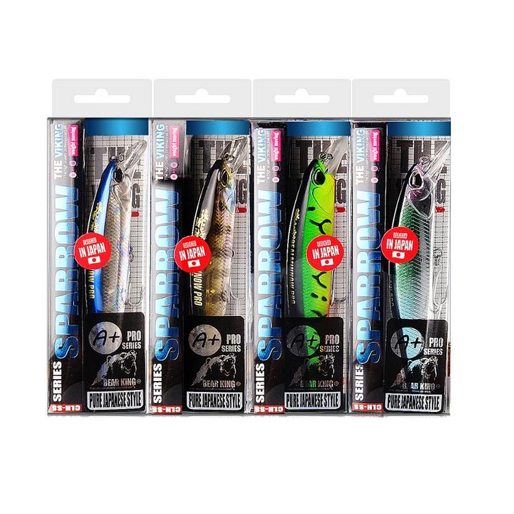 Bearking Minnow Crank Magnet System Hot Model Crank Bait 4pcs/Set