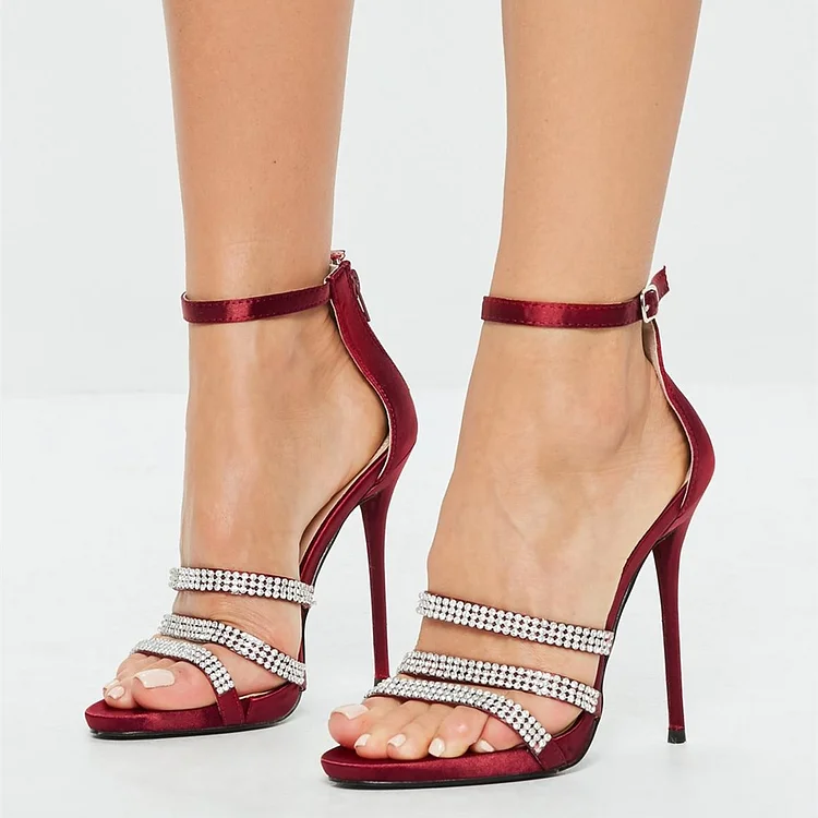 Burgundy hotsell strappy heels