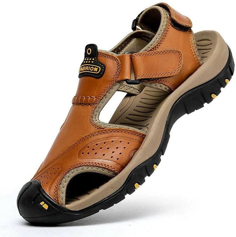 Posqure Sandals Men Orthopedic Leather Hiking Sandals