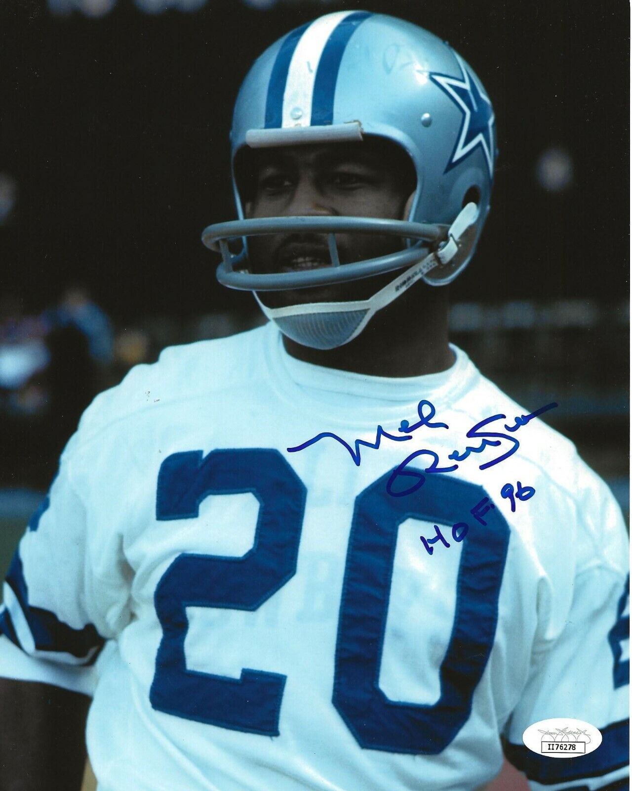 Mel Renfro signed Dallas Cowboys 8x10 Photo Poster painting autographed W/ HOF Inscription JSA