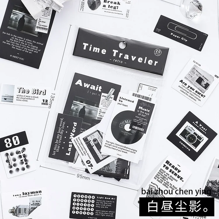 JOURNALSAY 20 Pcs Korean Styles Illustration Sticker Pack Kawaii Journal