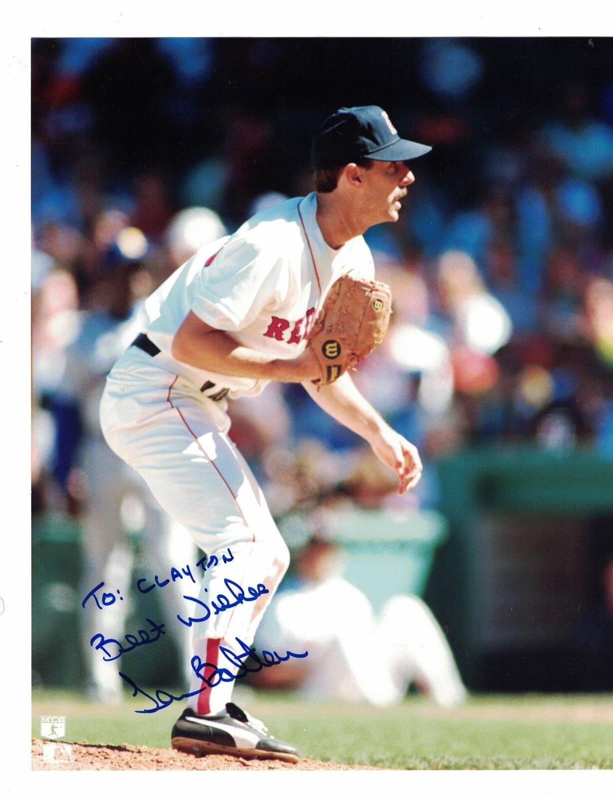 Tom Bolton Boston Red Sox Signed 8 x 10