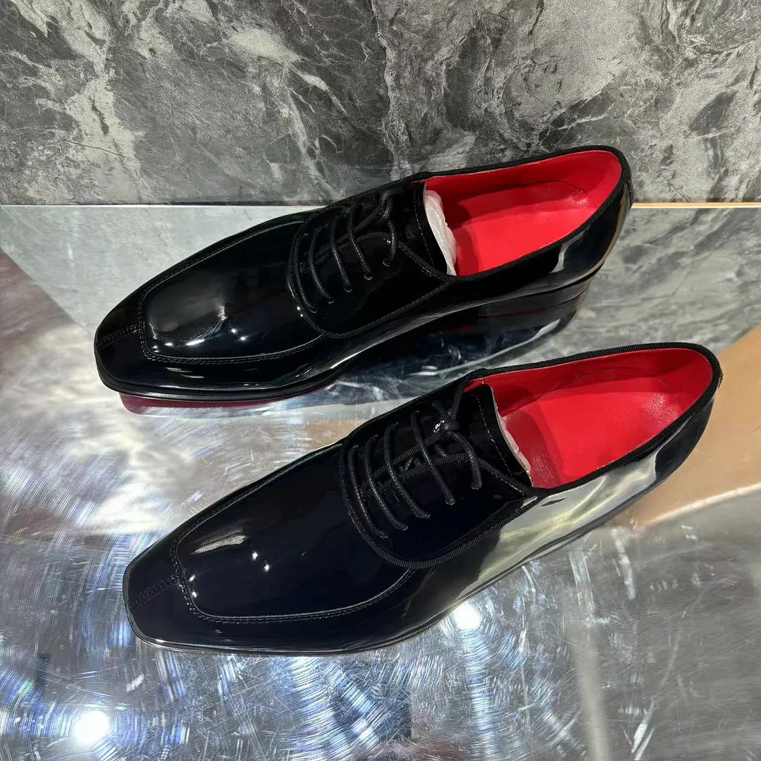 Gentleman's Oxford Shoes Red bottom Classic Lace Up Formal Shoes-vocosishoes