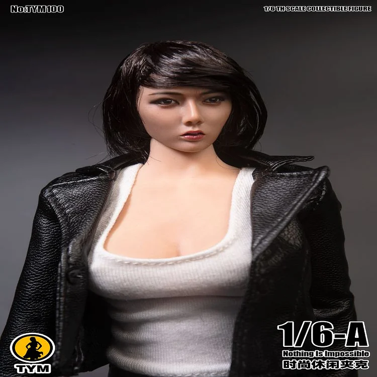 TYM100 1/6 Women's Short Leather Coat Fit 12inch Female Action Figure